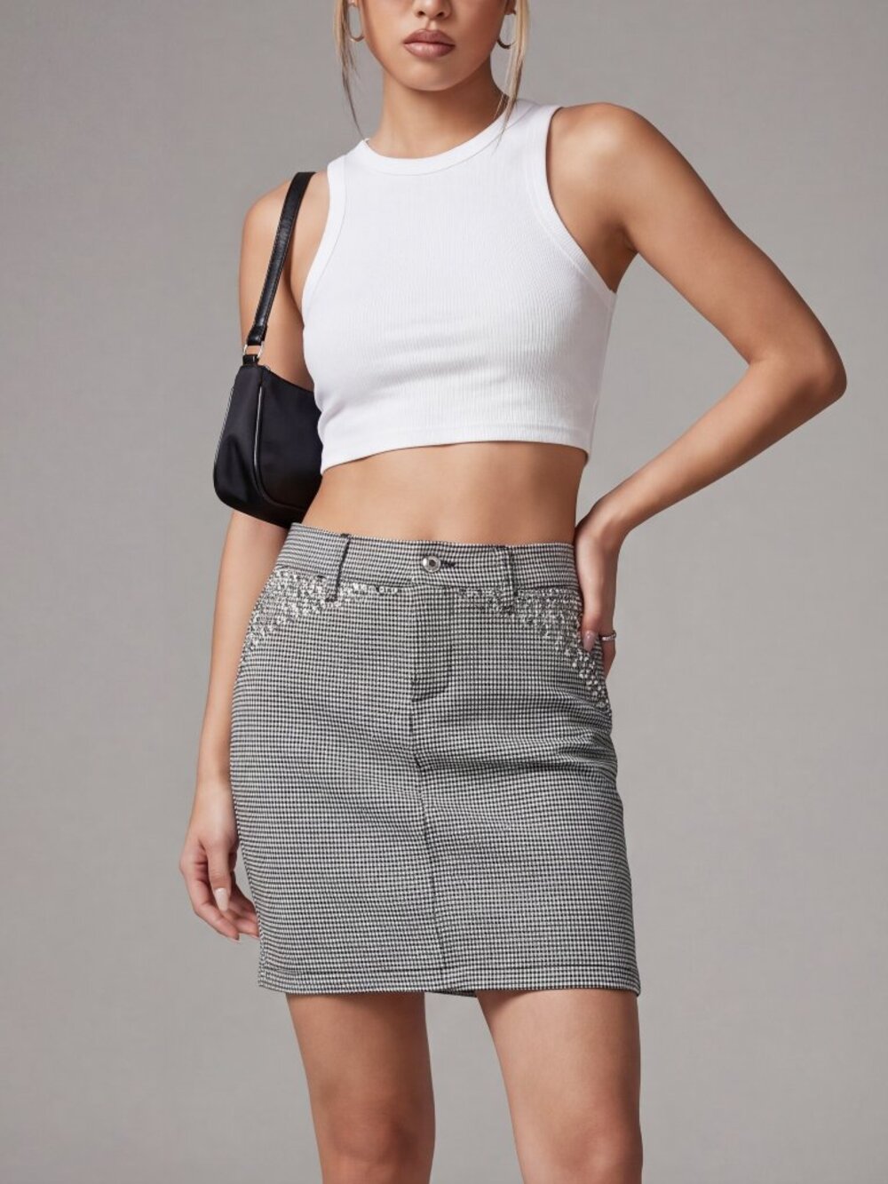 🇮🇹 Blugirl Folies Italy Houndstooth Embellished Pencil Skirt